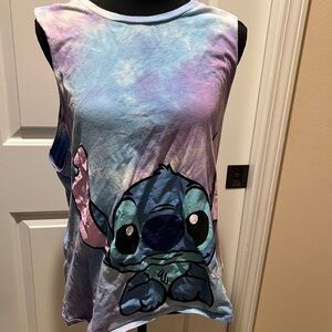 Tie-Dye Sleeveless Top with Stitch